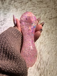 Image 2 of Bearly Love Pink Freezable Glitter Glass Tobacco Pipe