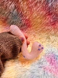 Image 6 of Pink & Purple Sherlock Glass Tobacco Pipe 