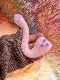 Image 1 of Pink & Purple Sherlock Glass Tobacco Pipe 