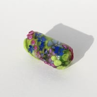 Image 4 of Lampworked Glass Encased Floral Garden bead