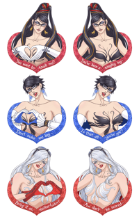 Image 2 of Bayonetta Hearts and Titties Stickers and Charms