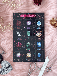 Image 1 of Birthstone Sticker Sheet ˚𐙚. ݁‧💎 ☾⋆⁺₊✧