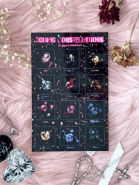 Image 1 of Zodiac Sticker Sheet ˚𖥔‧🪐 ⋆⁺₊★彡