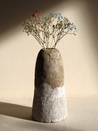 Image 1 of Handmade Paper Mache Vase for Dried Flowers | Rustic Wabi-Sabi Decor