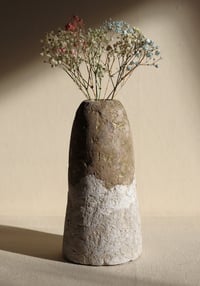 Image 3 of Handmade Paper Mache Vase for Dried Flowers | Rustic Wabi-Sabi Decor