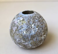 Image 1 of Small Round Paper Mache Vase | Handmade Rustic Decor for Dried Flowers