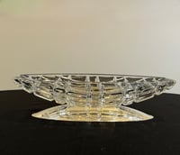 Image 6 of Coupe à fruits Art Déco en cristal taillé & métal argenté HUSSER vintage 960 - Plat