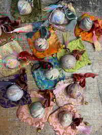 Image 2 of 'The Colours of Charleston' small hand marbled ceramic bauble - No.2