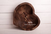 Image 4 of Heart wooden bowl dark brown
