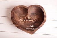 Image 2 of Heart wooden bowl dark brown