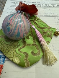 Image 1 of 'The Colours of Charleston' small hand marbled ceramic bauble - No.2