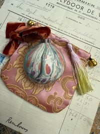 Image 1 of 'The Colours of Charleston' small hand marbled ceramic bauble - No.3