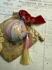 Image 1 of 'The Colours of Charleston' small hand marbled ceramic bauble - No.5