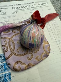 Image 1 of 'The Colours of Charleston' small hand marbled ceramic bauble - No.7