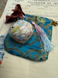 Image 1 of 'The Colours of Charleston' small hand marbled ceramic bauble - No.9