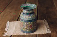 Painted metal vase