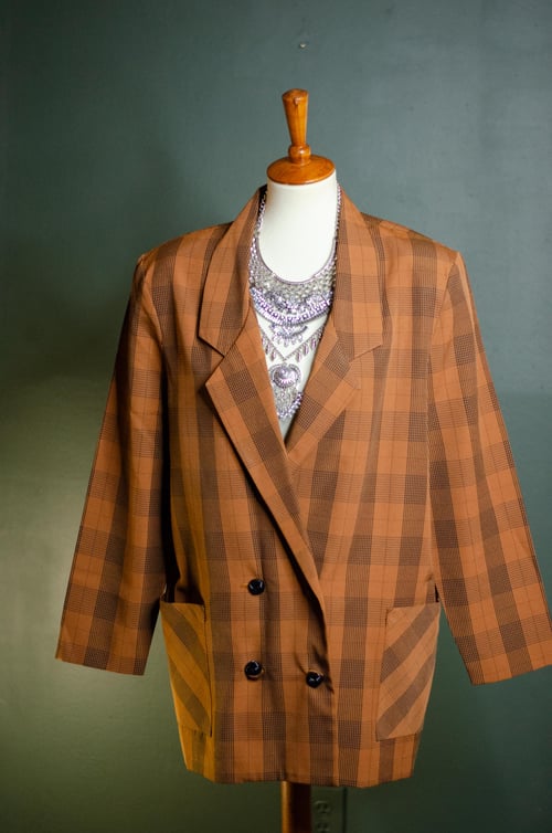Image of Vintage Uzuri Plaid Double Breasted Boyfriend Blazer