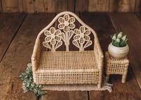 Image 1 of Petal bench in brown and white colors