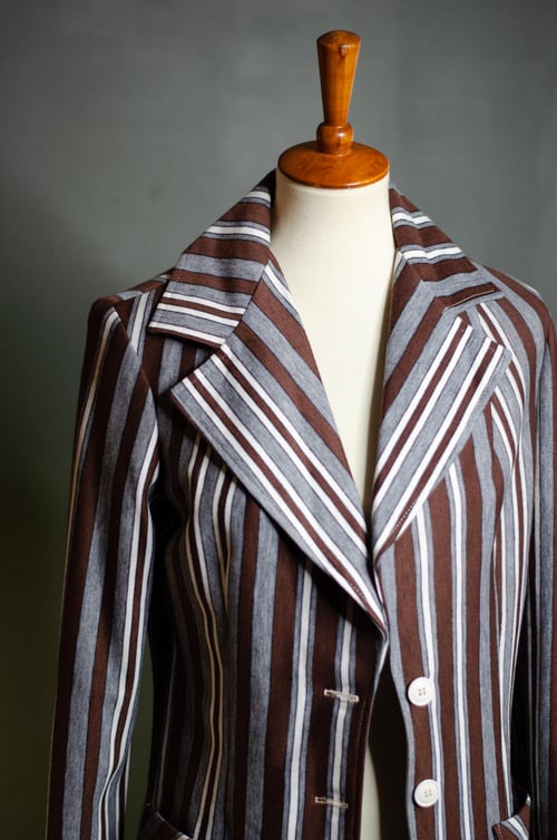 Image of Vintage Mishka Wide Collar Bold Stripes 1970s Blazer