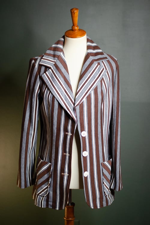 Image of Vintage Mishka Wide Collar Bold Stripes 1970s Blazer