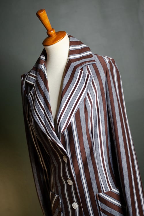 Image of Vintage Mishka Wide Collar Bold Stripes 1970s Blazer