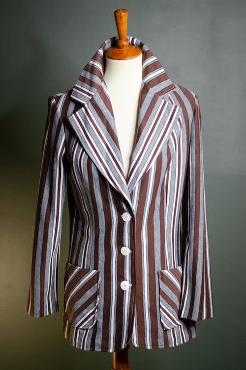 Image of Vintage Mishka Wide Collar Bold Stripes 1970s Blazer