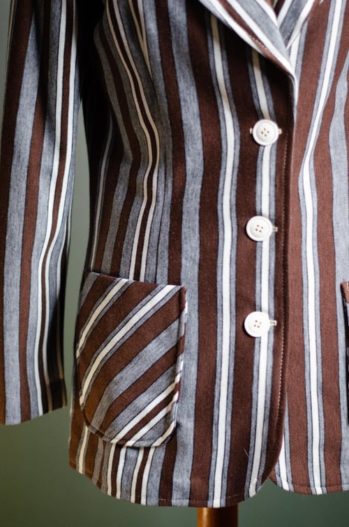 Image of Vintage Mishka Wide Collar Bold Stripes 1970s Blazer