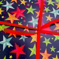 Image 2 of Star Lantern Wrapping paper ( 2 sheets and Gift Tags)