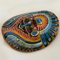 Image 6 of Petit masque mexicain vintage en terre cuite peint à la main . Années 70 - 80