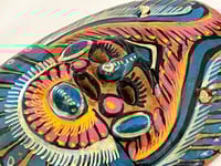 Image 3 of Petit masque mexicain vintage en terre cuite peint à la main . Années 70 - 80