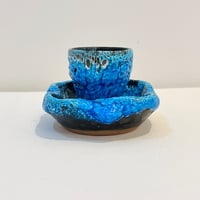 Image 8 of Coquetier vintage 1960 en grès Fat Lava – Poterie du Cyclope - Émaux des glaciers