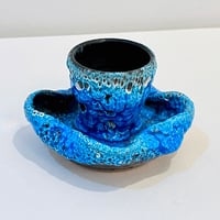 Image 1 of Coquetier vintage 1960 en grès Fat Lava – Poterie du Cyclope - Émaux des glaciers