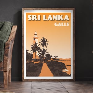 Image of Vintage Poster Sri Lanka - Fort Galle - Orange - Fine Art Print
