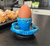 Image 2 of Coquetier vintage 1960 en grès Fat Lava – Poterie du Cyclope - Émaux des glaciers