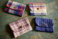 Image 2 of Handwoven Fabric Card Holder – Vintage Cotton, Hand Stitches Details & Button Closure