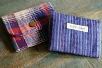 Image 4 of Handwoven Fabric Card Holder – Vintage Cotton, Hand Stitches Details & Button Closure