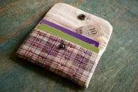 Image 5 of Handwoven Fabric Card Holder – Vintage Cotton, Hand Stitches Details & Button Closure