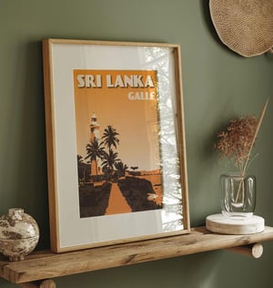 Image of Vintage Poster Sri Lanka - Fort Galle - Orange - Fine Art Print
