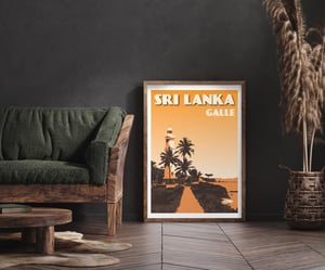 Image of Vintage Poster Sri Lanka - Fort Galle - Orange - Fine Art Print