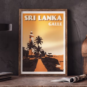Image of Vintage Poster Sri Lanka - Fort Galle - Orange - Fine Art Print