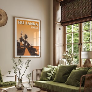 Image of Vintage Poster Sri Lanka - Fort Galle - Orange - Fine Art Print