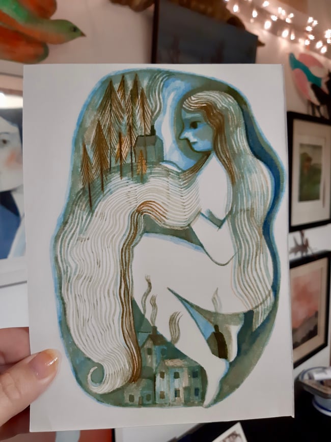 Forest witch ~ Original brush pen drawing