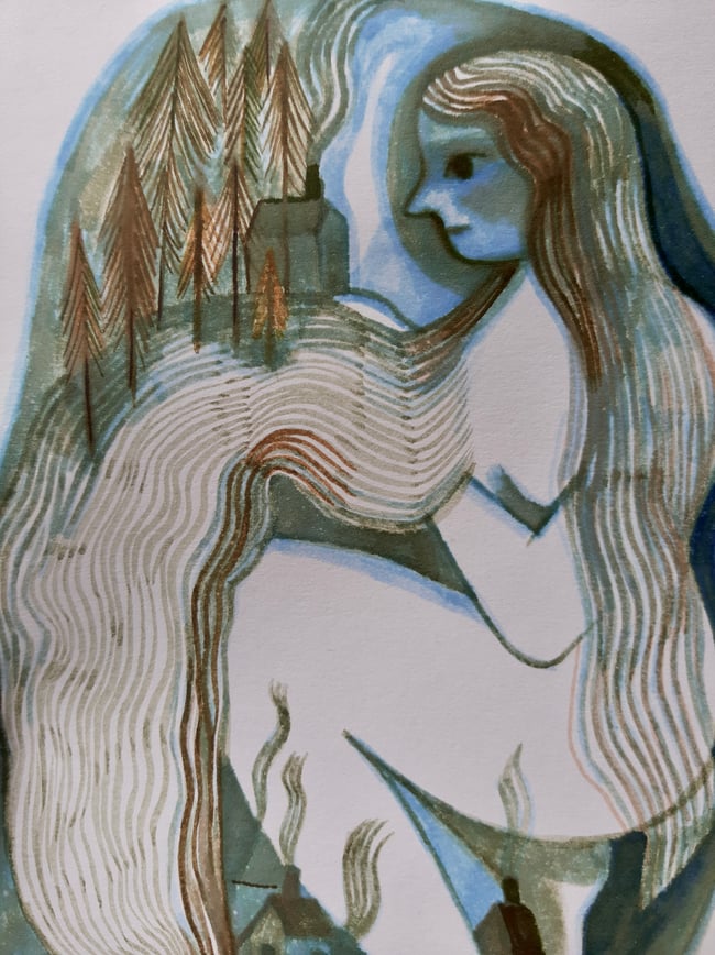 Forest witch ~ Original brush pen drawing