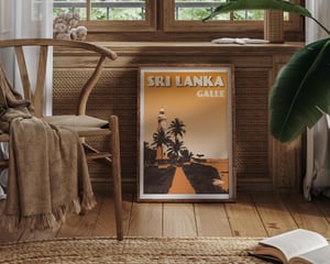 Image of Vintage Poster Sri Lanka - Fort Galle - Orange - Fine Art Print