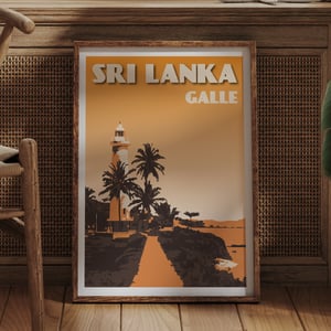 Image of Vintage Poster Sri Lanka - Fort Galle - Orange - Fine Art Print
