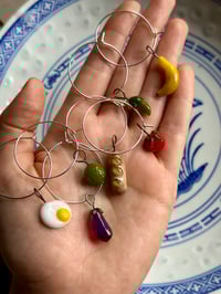 Image 1 of Market Basket Wine Charms (set of 6)