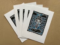 "Regenmariechen/ La Llorona" Linoprint Blau