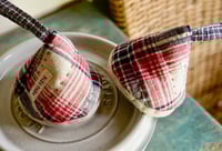 Image 3 of Pair of Vintage Fabric Cone-shaped Pot Holders Kitchen Accessories Cast Iron Caps