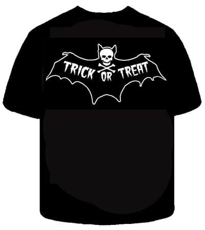 Image of TRICK OR TREAT BAT  Mens shirt- ships  oct 10th