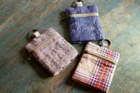 Image 1 of Small Coin Purse with Key Ring – Vintage Fabric Zipper Pouch